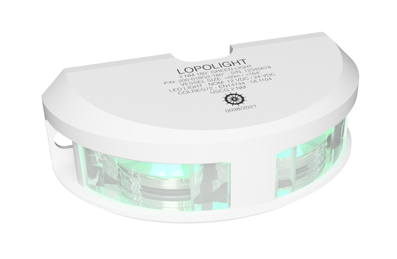 3nm 180° Green, white ceramic coated